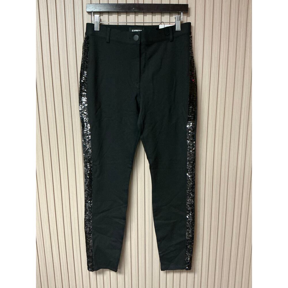 Express High Waisted Sequin Side Stripe Legging Pants Size 6R